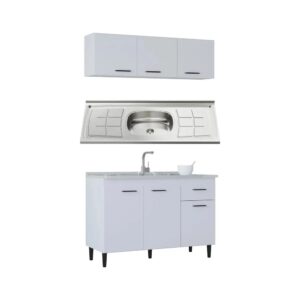 Mueble Cocina Bajo Mesada 3puertas 1cajón 120cm Sin Pileta