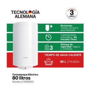 Termotanque eléctrico Bosch 80L.